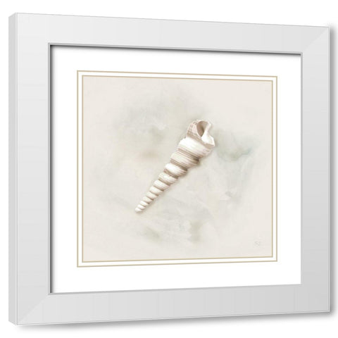 Soft Sand and Shell III White Modern Wood Framed Art Print with Double Matting by Jill, Susan