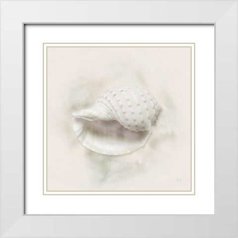 Soft Sand and Shell IV White Modern Wood Framed Art Print with Double Matting by Jill, Susan