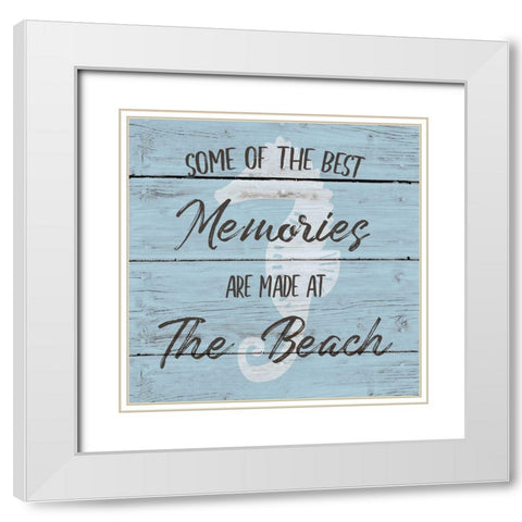 Beach Memories White Modern Wood Framed Art Print with Double Matting by Jill, Susan
