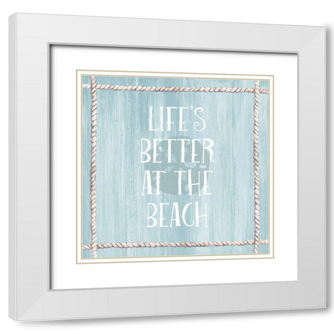 At the Beach White Modern Wood Framed Art Print with Double Matting by Jill, Susan