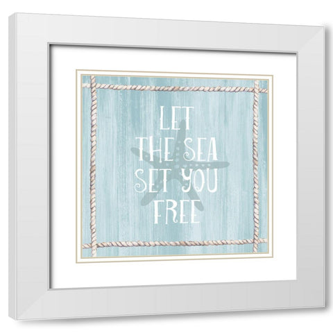 Let the Sea White Modern Wood Framed Art Print with Double Matting by Jill, Susan