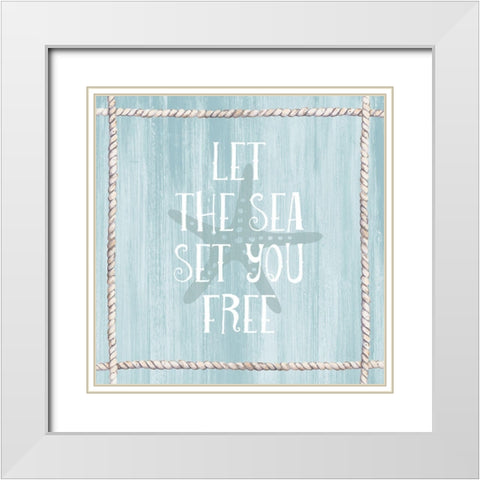 Let the Sea White Modern Wood Framed Art Print with Double Matting by Jill, Susan
