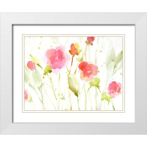Wild Roses II White Modern Wood Framed Art Print with Double Matting by Swatland, Katie