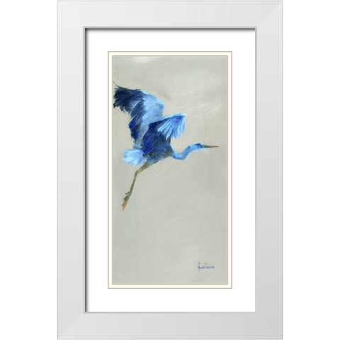 Blue Heron I White Modern Wood Framed Art Print with Double Matting by Swatland, Katie