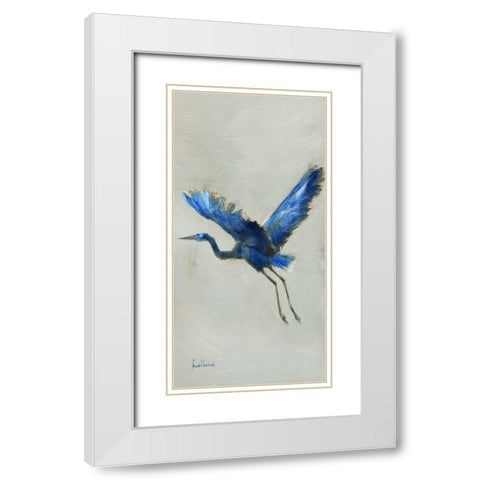 Blue Heron II White Modern Wood Framed Art Print with Double Matting by Swatland, Katie