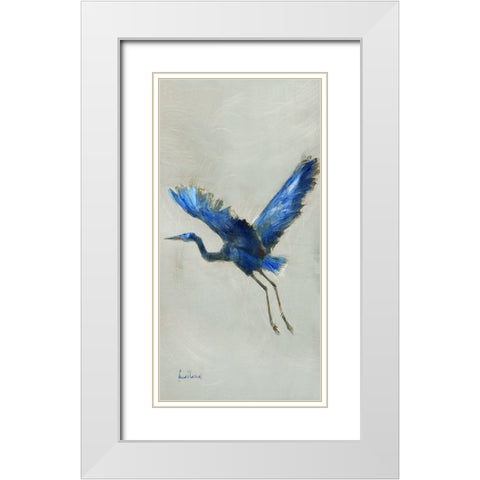 Blue Heron II White Modern Wood Framed Art Print with Double Matting by Swatland, Katie