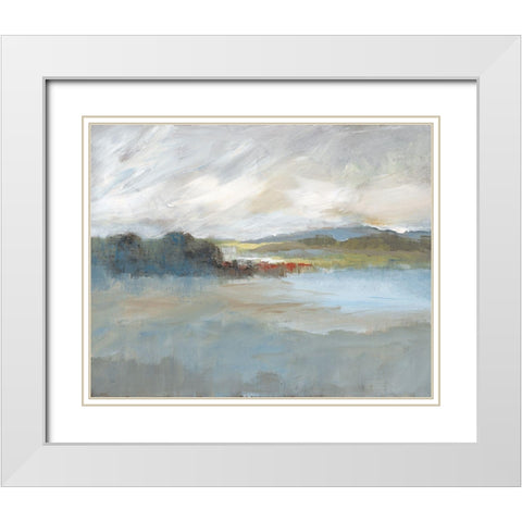 Valley Horizon White Modern Wood Framed Art Print with Double Matting by Nan