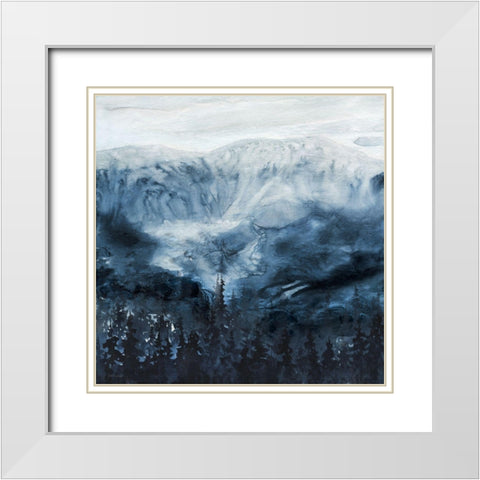 Mountain Shadows White Modern Wood Framed Art Print with Double Matting by Robinson, Carol