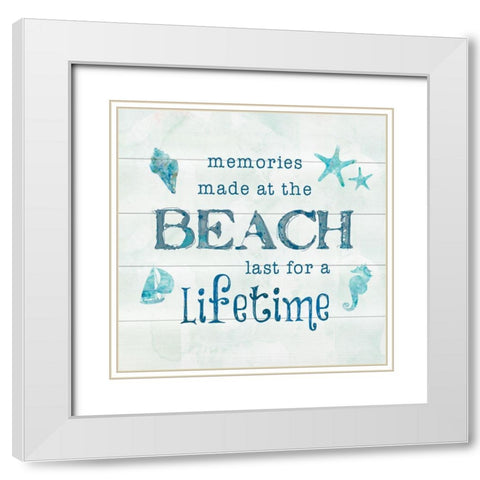 Lifetime Beach Memories White Modern Wood Framed Art Print with Double Matting by Robinson, Carol