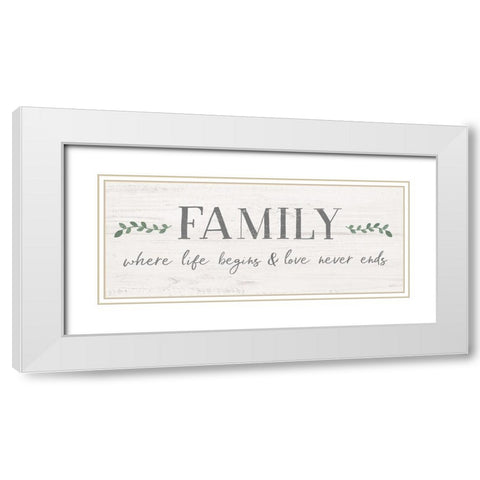 Love Never Ends White Modern Wood Framed Art Print with Double Matting by Carpentieri, Natalie