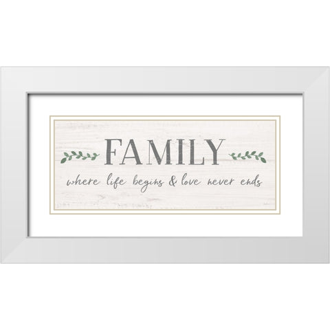 Love Never Ends White Modern Wood Framed Art Print with Double Matting by Carpentieri, Natalie