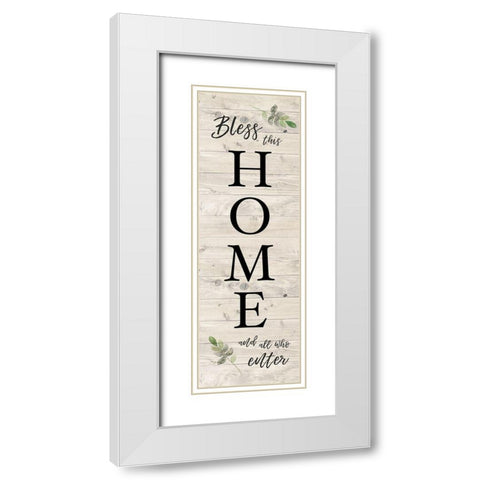 Bless All Who Enter White Modern Wood Framed Art Print with Double Matting by Murray, Amanda