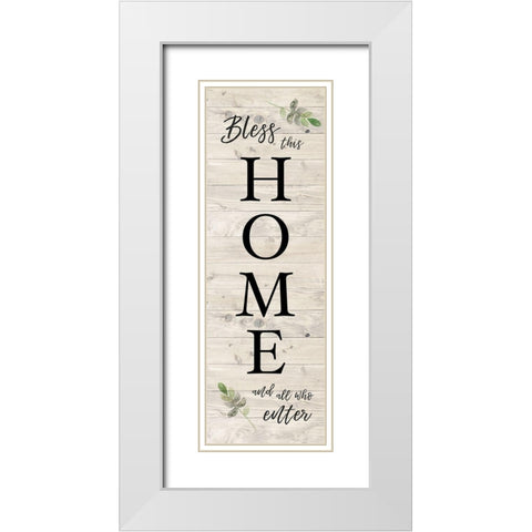 Bless All Who Enter White Modern Wood Framed Art Print with Double Matting by Murray, Amanda