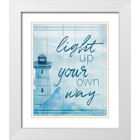 Light Up White Modern Wood Framed Art Print with Double Matting by Santiago, Daniela