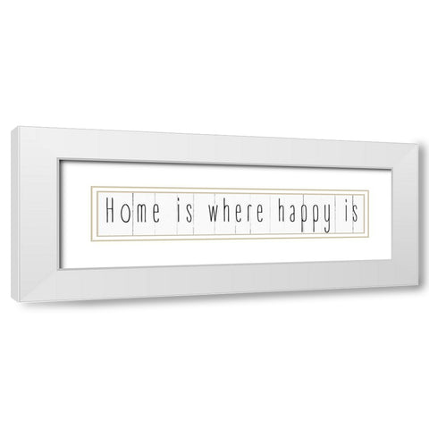 Home Is White Modern Wood Framed Art Print with Double Matting by CAD Designs