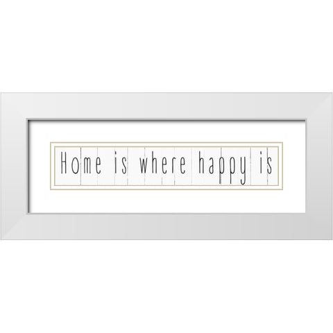 Home Is White Modern Wood Framed Art Print with Double Matting by CAD Designs