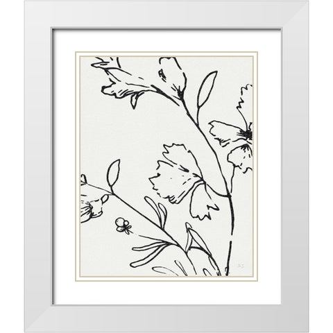 Botanical Sketch II White Modern Wood Framed Art Print with Double Matting by Jill, Susan