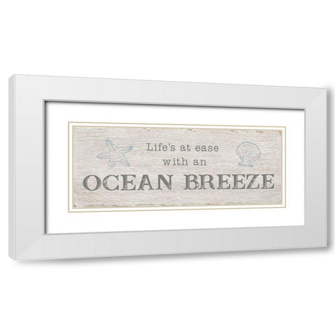 Ocean Breeze White Modern Wood Framed Art Print with Double Matting by CAD Designs
