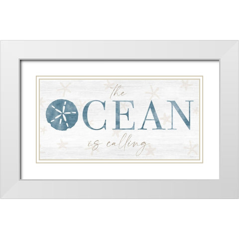 The Ocean White Modern Wood Framed Art Print with Double Matting by Carpentieri, Natalie