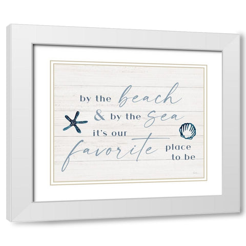 By the Beach White Modern Wood Framed Art Print with Double Matting by Carpentieri, Natalie