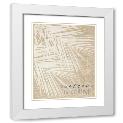 Ocean Calling Palms White Modern Wood Framed Art Print with Double Matting by Carpentieri, Natalie