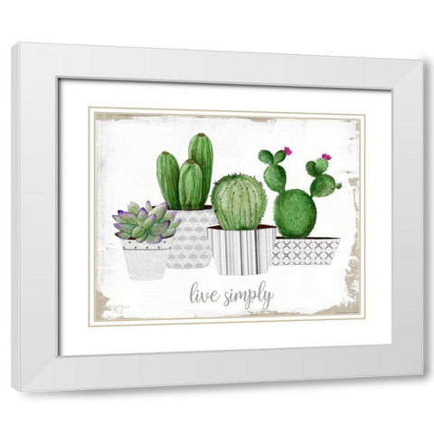 Live Simply White Modern Wood Framed Art Print with Double Matting by Tava Studios