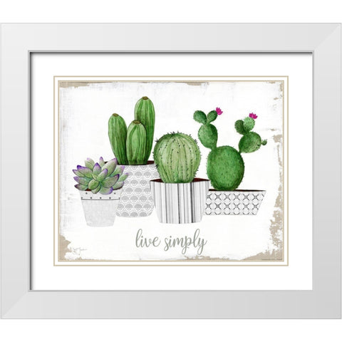 Live Simply White Modern Wood Framed Art Print with Double Matting by Tava Studios