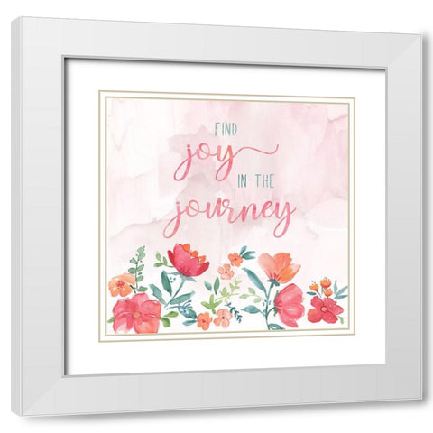 Joy in the Journey White Modern Wood Framed Art Print with Double Matting by Nan