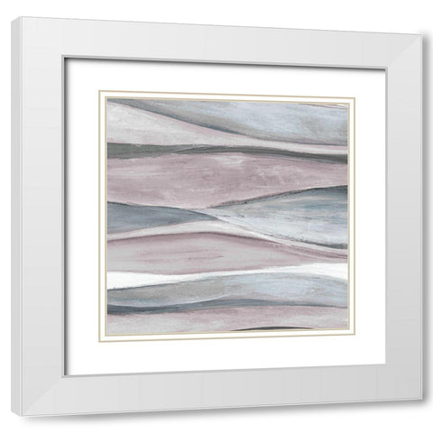 Wave Length White Modern Wood Framed Art Print with Double Matting by Nan