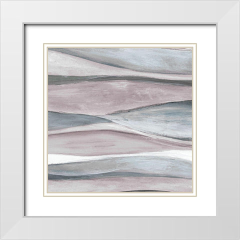 Wave Length White Modern Wood Framed Art Print with Double Matting by Nan