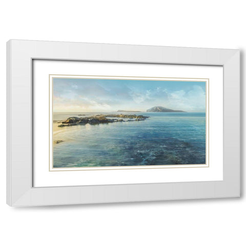 Faraway White Modern Wood Framed Art Print with Double Matting by Calascibetta, Mike