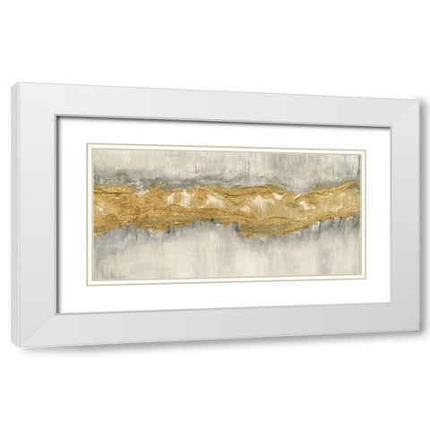 Golden Stream White Modern Wood Framed Art Print with Double Matting by Jill, Susan