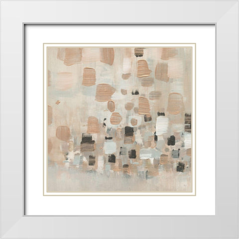 Skipping Rocks White Modern Wood Framed Art Print with Double Matting by Jill, Susan