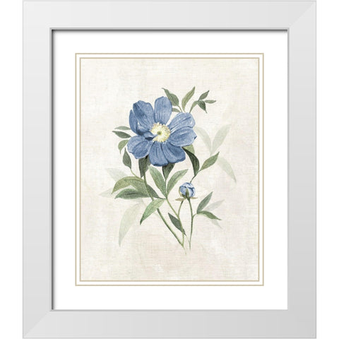 Farmhouse Periwinkle III White Modern Wood Framed Art Print with Double Matting by Robinson, Carol