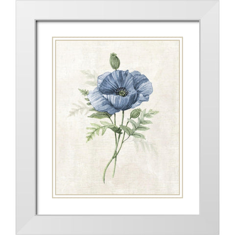 Farmhouse Periwinkle IV White Modern Wood Framed Art Print with Double Matting by Robinson, Carol