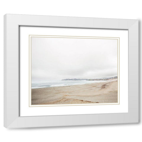 Carmel Beach White Modern Wood Framed Art Print with Double Matting by Delimont, Danita