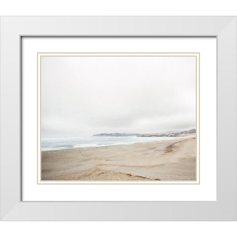 Carmel Beach White Modern Wood Framed Art Print with Double Matting by Delimont, Danita