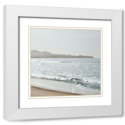 Cerritos Beach White Modern Wood Framed Art Print with Double Matting by Delimont, Danita