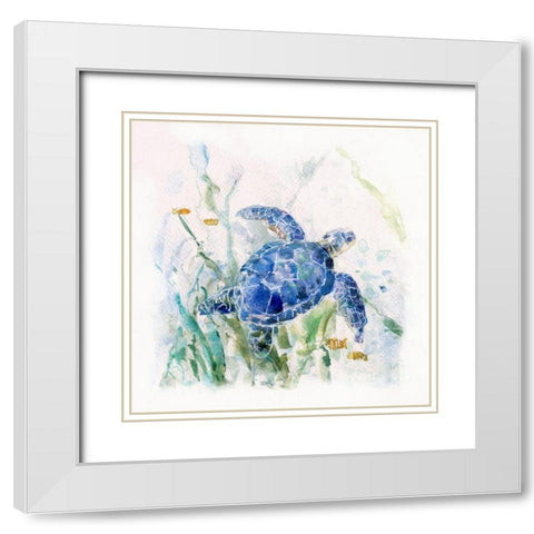 Turtle Cove I White Modern Wood Framed Art Print with Double Matting by Swatland, Sally