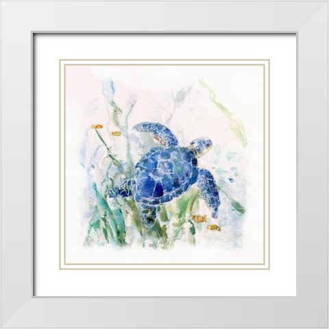 Turtle Cove I White Modern Wood Framed Art Print with Double Matting by Swatland, Sally