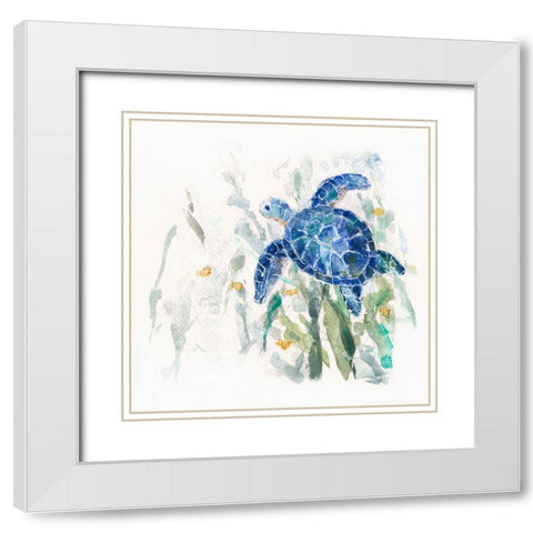 Turtle Cove II White Modern Wood Framed Art Print with Double Matting by Swatland, Sally