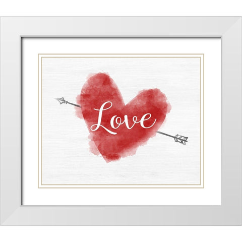 Valentine Love White Modern Wood Framed Art Print with Double Matting by CAD Designs