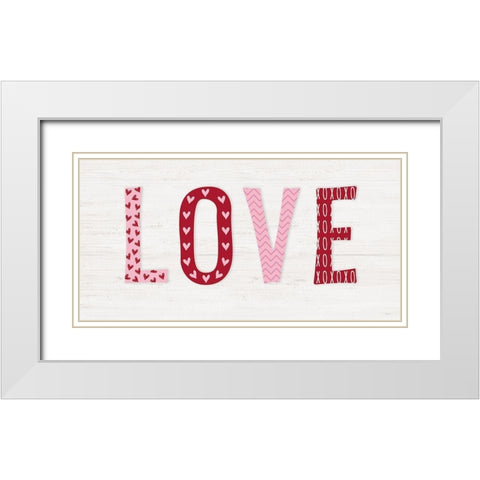 Patterned Love White Modern Wood Framed Art Print with Double Matting by Carpentieri, Natalie