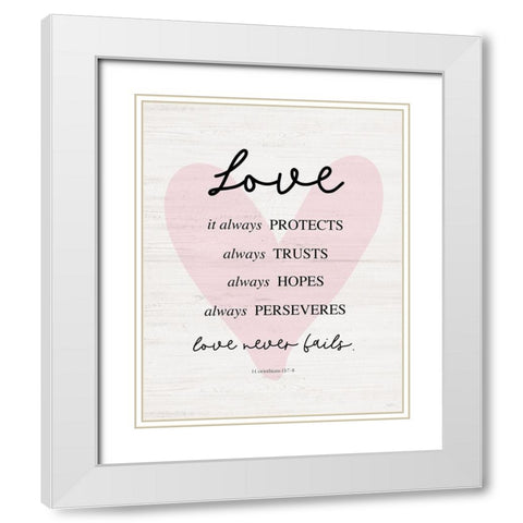 Love Always White Modern Wood Framed Art Print with Double Matting by Carpentieri, Natalie