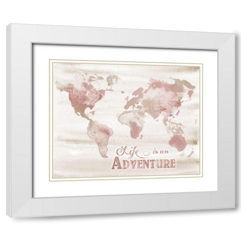 Adventure Map White Modern Wood Framed Art Print with Double Matting by Knutsen, Conrad