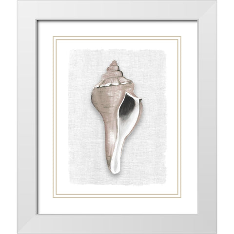 Sea Front Shell II White Modern Wood Framed Art Print with Double Matting by Robinson, Carol