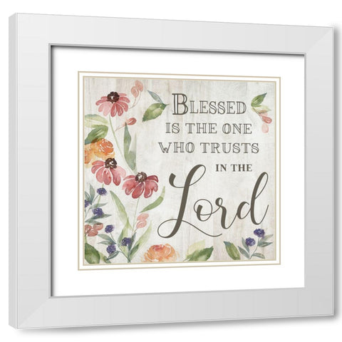Blessed is the One White Modern Wood Framed Art Print with Double Matting by Brockmon, Kristen