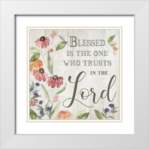 Blessed is the One White Modern Wood Framed Art Print with Double Matting by Brockmon, Kristen