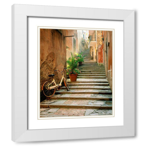 Cinque Terre White Modern Wood Framed Art Print with Double Matting by Delimont, Danita