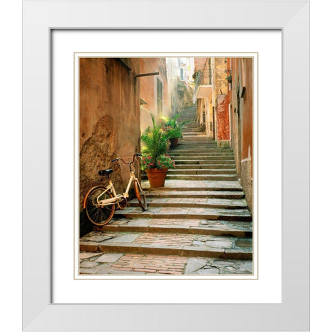 Cinque Terre White Modern Wood Framed Art Print with Double Matting by Delimont, Danita